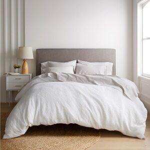 QUINCE Organic Luxe Honeycomb Waffle Duvet Cover Twin White